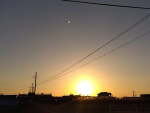 初日の出　登りきった太陽 拡大