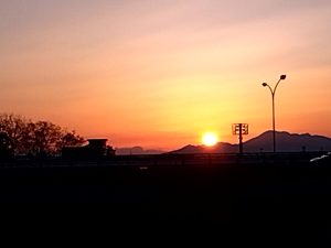 境川堤防の夕日 夕焼けモード3